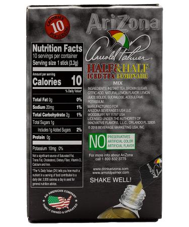 AriZona Arnold Palmer Half Lemonade Half Iced Tea Stix 60 Pack - Low Calorie Drink Powder Packets for Refreshing Iced Tea Beverages - Buy Online on GoSupps.com
