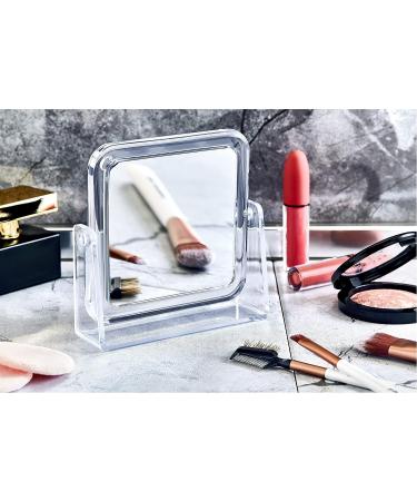 BOXUP Double-Sided Magnifying Square Makeup Mirror - Perfect for Precision and Clarity - Buy Online on GoSupps.com