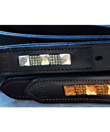 Tyssons Breeches Liz Leather Stirrup Strap Burrings - Ristrock Strass Brown & Black - Sizes 145 155 165 cm - Buy Online on GoSupps.com