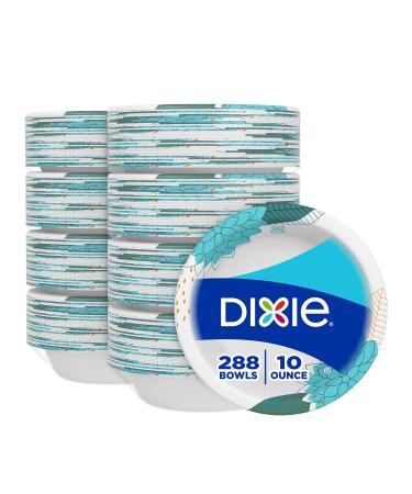 Dixie Paper Bowls, 10oz, Dessert or Light Lunch Size Printed Disposable Bowl, 36 Count (Pack of 8)