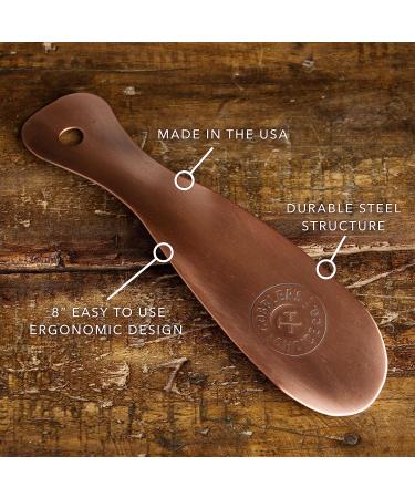 Cobbler's Choice Metal Shoe Horn - Made in the USA | Comfortable & Durable Design | Antique Copper Finish - Buy Online on GoSupps.com