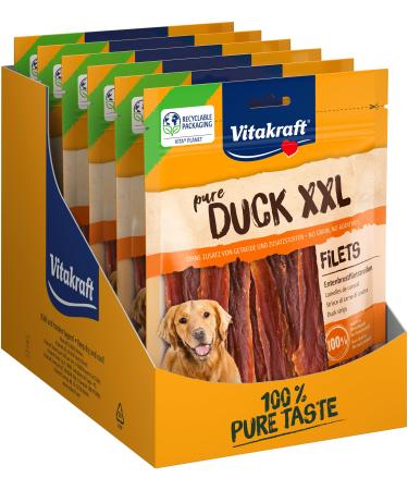 Vita power of duck breast pilot strips XXL dog snack with lean duck meat in the recoverable XXL bag without adding sugar and grain (6x 250g) duck 250 g (6 Pack)
