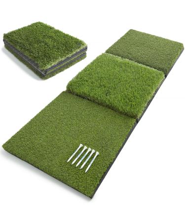 Victorem Golf Mat for Backyard - 17x39 Inch Unfolded, Durable Turf Mat for Indoor or Outdoor Golf Practice, Golf Hitting Mats with 50pcs. Wooden Tees - Golf Mats Practice Outdoor - Golf Practice Mat