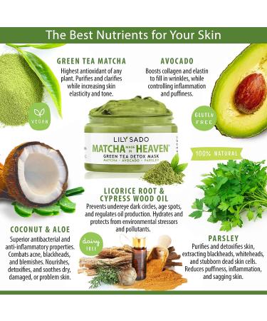 Organic Green Tea Matcha & Avocado Face Mask - Anti-Aging Vegan Facial Treatment - Buy Online on GoSupps.com