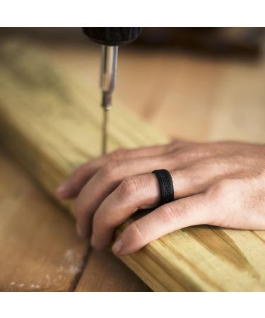 KAUAI Silicone Rings for Men & Women - AZTEC Style | Leading Brand for Quality & Comfort | Men's Active Workout Rubber Rings | Classic Solid Band 11-11.5 Black/Gray/DeepBlue - Buy Online on GoSupps.com