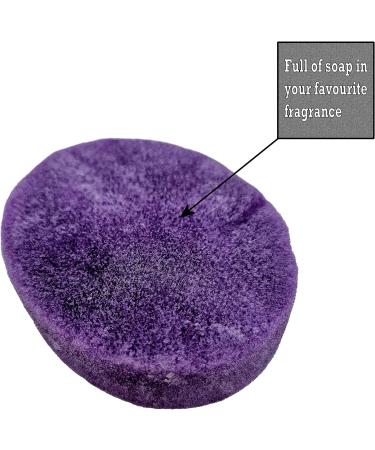 Perfume Fragranced Handmade Exfoliating Soap Sponge - Vegan & Cruelty Free | Lavender Scented Glycerin Exfoliating Sponge for Bath & Shower - Buy Online on GoSupps.com