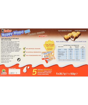 Kinder Happy Hippo Cocoa - Case of 10 Packs (20.7g x 5) - Delicious Chocolate Snack - Buy Online on GoSupps.com