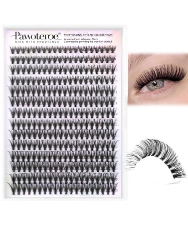 Pawotence Individual Eyelashes 30D Curl Natural Cluster Lashes Individual Cluster 280pcs 8-15mm Mix Eyelash Clusters Lash Extensions for Self Application at Home(30D-0.07D-8-15MIX) - Buy Online on GoSupps.com