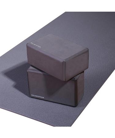 BalanceFrom 1/4-Inch High Density Anti-Tear Yoga Mat Set - Gray Mat with Carrying Strap & Yoga Blocks - Buy Online on GoSupps.com
