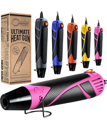 Chandler Tool Heat Gun for Crafting Mini Dual Temp Hot Air Gun Tool for Epoxy Resin Shrink Wrapping Repair & DIY - Pink/Black