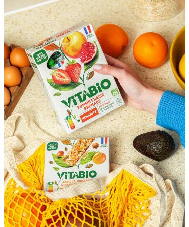VITABIO - Gourdes Pomme Fraise Grenade - IMMUNITE - 4x100g - BIO - Buy Online on GoSupps.com