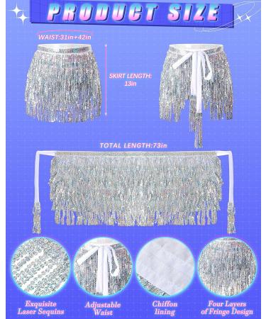 Women's Sequin Tassel Skirt with Metallic Rave Shorts - Medium | Trendy Women's Fashion - Buy Online on GoSupps.com