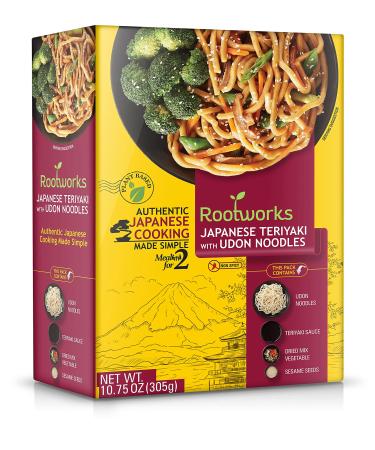 Japanese Teriyaki with Udon Noodles Meal Kit for Two - Authentic Asian Flavor - Home Cooked Solution Plant-Based, Flexitarian Friendly Pack of 6