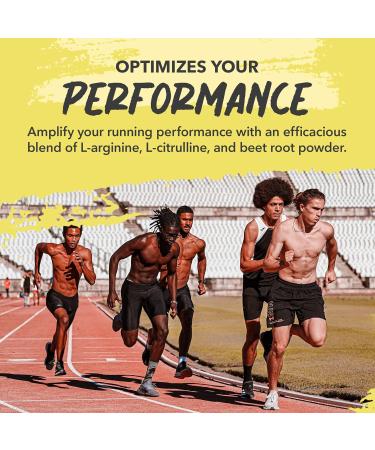 Runners Support Starting Line - Nitric Oxide Booster with L-Arginine L-Citrulline Malate & Beet Root Powder for Endurance & Stamina - 60 Capsules - Buy Online on GoSupps.com