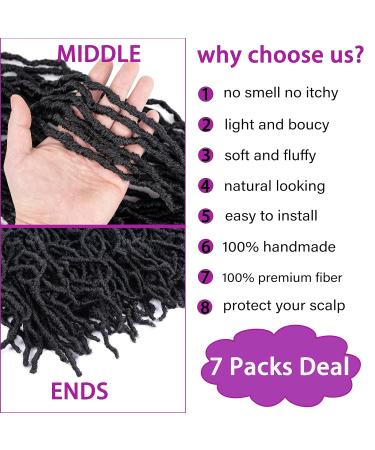 Faux Locs Crochet Hair 18 inch 7 Packs Natural Butterfly Goddess Locs for Black Women - 1B - Buy Online on GoSupps.com