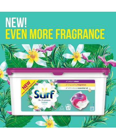 Surf Herbal Extracts 3-in-1 Capsules Washing Capsules - 27 Washes | Extra Fragrance for Clean Laundry - Buy Online on GoSupps.com