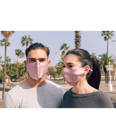 100% Mulberry Silk Face Masks - Reusable Washable Adjustable Unisex | Soft Dust Pink for Men & Women - Buy Online on GoSupps.com