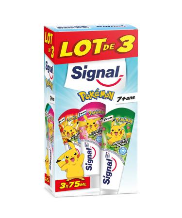 Signal Set of 3 Toothpastes Junior 7+ years Pokemon Mint 75 ml