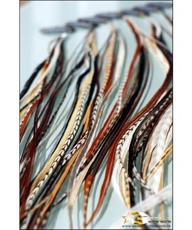 Grizzly Extensions Clip-In Feather Extensions | Natural & White for Brown Hair - Shop Now! - Buy Online on GoSupps.com