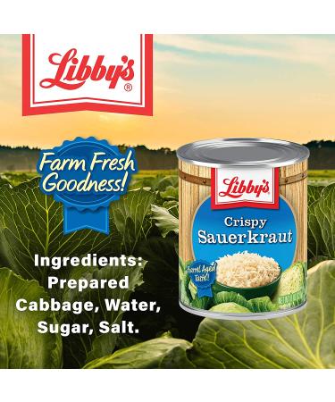 Libby's Crispy Sauerkraut - Classic Barrel Aged Tangy-Sour Taste - Crunchy and Translucent Golden Color - Shredded White Cabbage - 8 oz Can (Pack of 12) - Buy Online on GoSupps.com