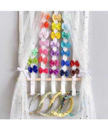 Hairpin Organizer for Girls Hanging Hairpin Holder to Organize Hair Accessories Claw Hairpin Clothes Rack for Home Decor Fashion Hair Accessories Storage Wall Decoration (Powder) - Buy Online on GoSupps.com