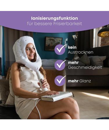 ProfiCare PC-HTH 3003 3in1 Ion Drying Hood Hair Dryer and Curling Brush with Storage Bag - White - Buy Online on GoSupps.com