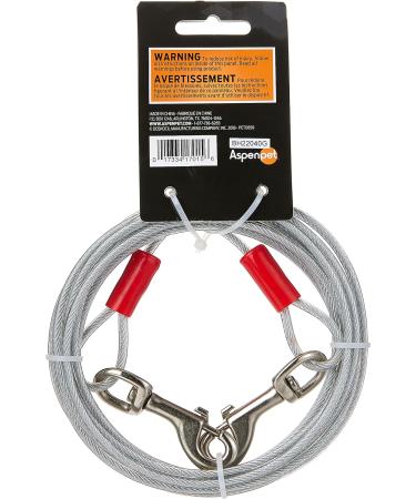 Petmate Heavy Duty Vinyl Tie-Out Cable - Clear Break Strength 1700 lbs - Silver 15 ft 15-feet - Buy Online on GoSupps.com