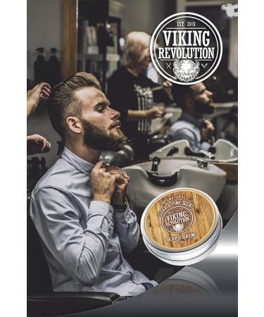 Viking Revolution Beard Balm Cedar & Pine Scent - Argan & Jojoba Oils - Styles, Strengthens, Softens - Leave-in Conditioner for Men - Buy Online on GoSupps.com