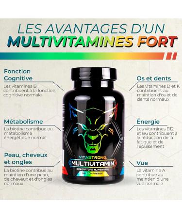 Complete Multivitamins | Vitastrong Vitamin C E B1 B2 B6 D A K B12 Biotin | 100% Natural and Pure | 13 High Dose Vitamins | Made in Italy - Buy Online on GoSupps.com