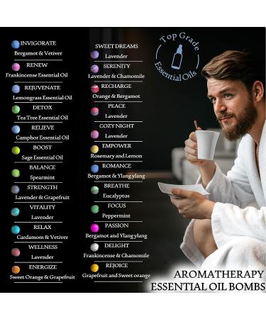 Men's Bath Bombs Gift Set - 24 Therapeutic Shea Spa Fizzers with Essential Oils. Perfect Aromatherapy Gift for Men, Husband, Boyfriend - Buy Online on GoSupps.com