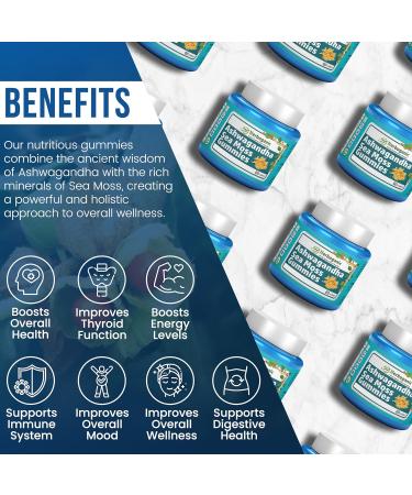 HERBOGANIC Ashwagandha Sea Moss Gummies - 60 Count Ashwagandha 1 Count (Pack of 60) - Buy Online on GoSupps.com