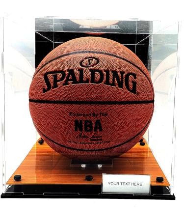 Square Shape Soccer Ball Display Case | Full Size Basketball | Acrylic Box with UV Protection | 10x10x9 | Wood Floor Memorabilia - Buy Online on GoSupps.com