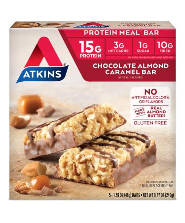 Atkins Meal Bar Chocolate Almond Caramel Bar 5 Bars 1.69 oz (48 g) Each