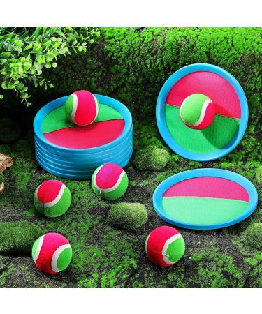 Vinsot Kids Toss and Catch Game Set - 40 Paddles, 20 Balls - Outdoor Beach Sports Game for Kids and Adults - Pink Green Blue - Buy Online on GoSupps.com