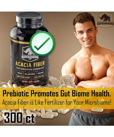 SuperDosing Organic Acacia Senegal Fiber Capsules 300pk | Vegan Prebiotic Supplement - Buy Online on GoSupps.com