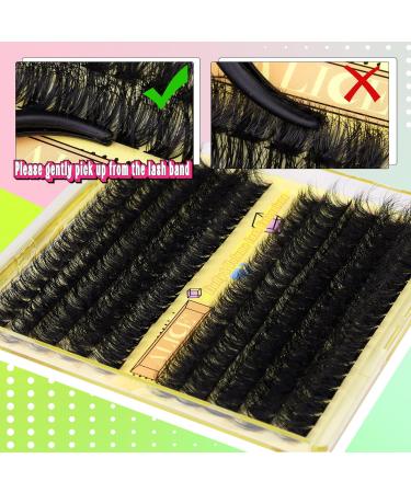 ALICE Fluffy Eyelash Extension Kit 3D Volume Lash Clusters Kit Individual Lashes DIY Eyelash Extension Kit with Eyelash Clusters Lash Bond and Remover Tweezers(10-18mm 80D+100D 0.05D D Curl) B - Fluffy 80D+100D Kit - Buy Online on GoSupps.com