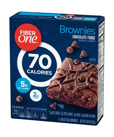 Fiber One 70 Calorie Brownies, Chocolate Fudge, Snack Bars, 6 ct