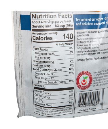 Cherry Bay Orchards Dried Blueberries 12oz - 100% Domestic Natural Kosher Certified - Gluten-Free & GMO Free - Resealable Pouch - 6oz x 2 - Buy Online on GoSupps.com