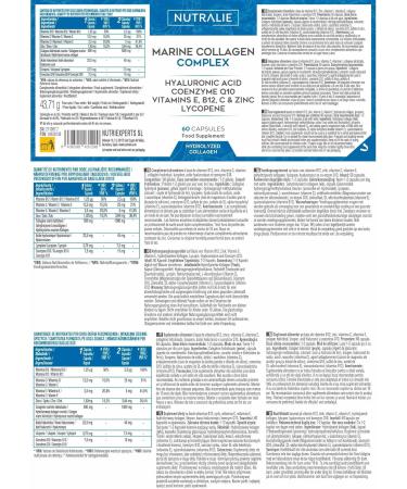 Pure Hydrolyzed Marine Collagen - Hyaluronic Acid Q10 Vit C E - Skin Joints - PRICE 2023 - Hydrolyzed Marine Collagen Peptide Type I - 60 Capsules Marine Collagen Nutralie - Buy Online on GoSupps.com