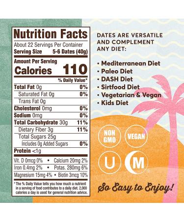 The Date Shoppe Pitted Deglet Dates | 2lb Bag | Vegan, Gluten-Free, Paleo | No Added Sugar | Sourced from Coachella Valley - 2lb (Pack of 1) - Buy Online on GoSupps.com
