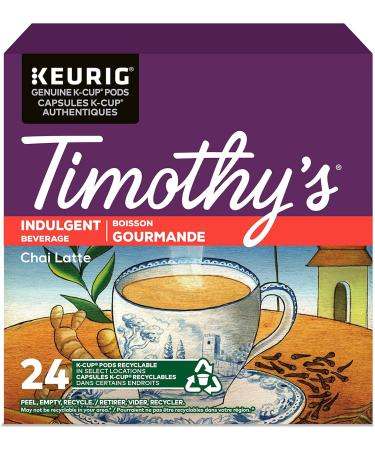Timothy's Chai Latte K-Cup Coffee Pods 24 Count For Keurig Coffee Makers & French Vanilla K-Cup Coffee Pods 24 Count For Keurig Coffee Makers Chai Latte + Coffee Pods 24 Count 24 Count (Pack of 1) - Buy Online on GoSupps.com
