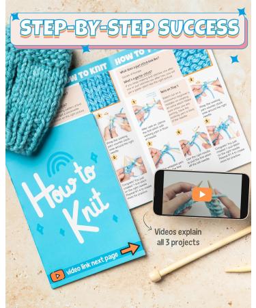 Complete Knitting Kit for Beginners - Learn to Knit Kit with Knitting Accessories Like Thick Beginner Yarn, Bamboo Knitting Needles for Beginners & More - Includes Video Tutorials & Written Guide - Buy Online on GoSupps.com