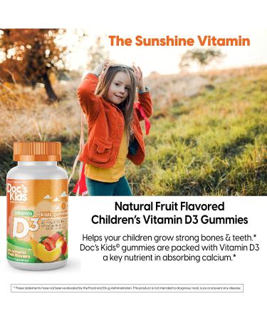 Doctor's Best Kids Vitamin D3 Gummies - All Natural Fruit Flavors, 25 mcg (1000 IU), 60 Pectin Gummies - Buy Online on GoSupps.com