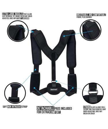 Posture Corrector by Ahktive - Adjustable Upper Back Brace for Hunching & Slouching - Comfortable Pain Relief for Teens Men & Women - Universal Fit - Buy Online on GoSupps.com