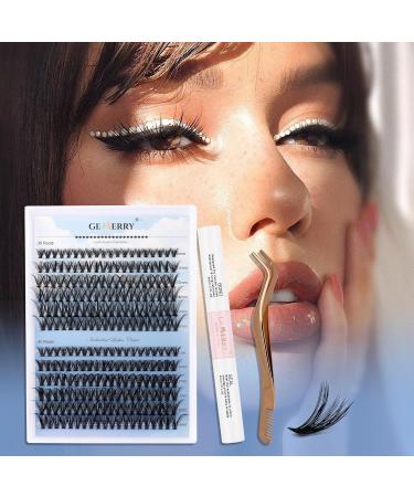 DIY Cluster Eyelash Extensions Kit | 240Pcs D Crul 8-16mm Individual Lashes with Bond & Seal | Wide Stem Soft | GEMERRY Lashes | 30D+40D-0.07D - Buy Online on GoSupps.com