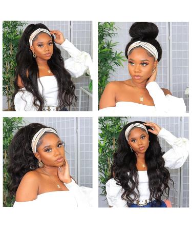 R&C Beauty Long Body Wave Headband Wig for Black Women - 22 Inch Natural Black, Synthetic Heat Resistant Hair, Glueless & 180% Density - Buy Online on GoSupps.com