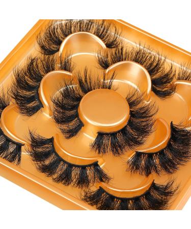 ALPHONSE 8D Volume D Curl Fluffy Mink Lashes 22mm - 5 Pairs Wispy Dramatic Eyelashes - Buy Online on GoSupps.com