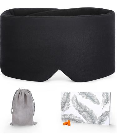 FRESHME Handmade Cotton Sleep Mask Blackout - Adjustable Soft Eye Cover for Women Men - Breathable Blindfold for Sleeping, Travel - Black - Buy Online on GoSupps.com