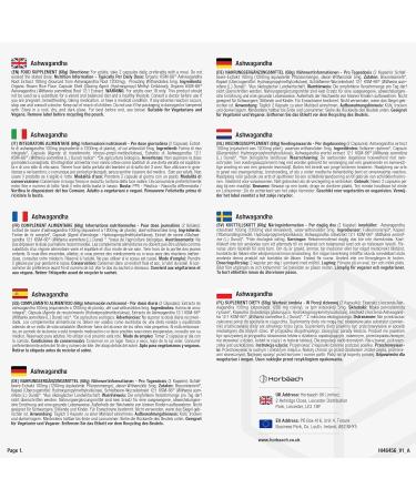 Horbach Ashwagandha KSM66 Organic 1200mg Capsules 180 High Strength Vegan Capsules Organic Ashwagandha KSM Extract Supplement from Horbaach - Buy Online on GoSupps.com