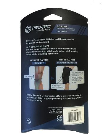 Pro-Tec Athletics 3D Flat Premium Knee Sleeve - Black/Blue - Medium - Buy Online on GoSupps.com